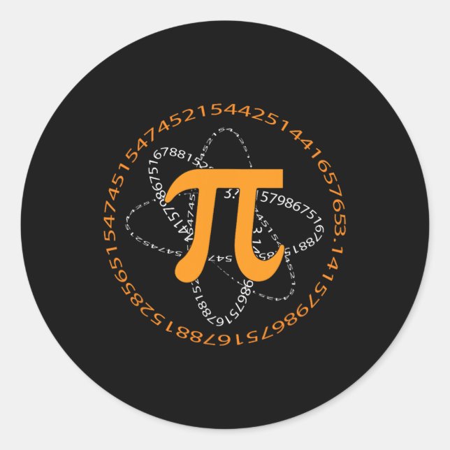 Sticker Rond 3.14 Conception Des Maths Pour Pi Jour 1 (Devant)
