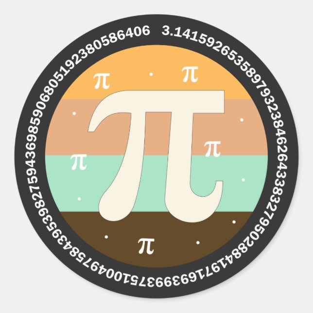 Sticker Rond 3.14 National Pi Day Design  - Pi Day Gift Idea (Devant)