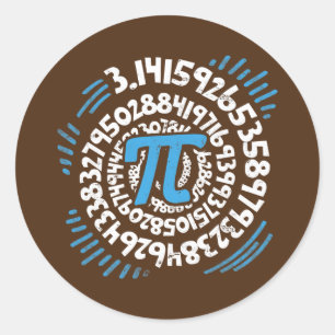 Sticker Rond 3 14 Pi Pop Art Spiral Math Science Geek Pi Day