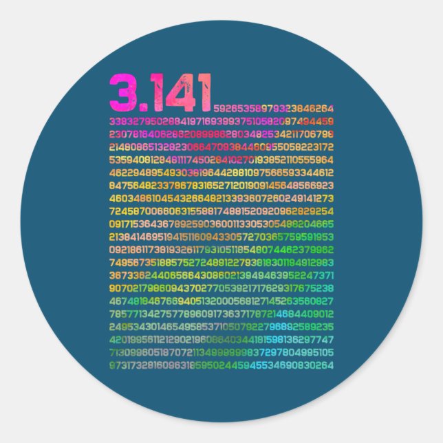 Sticker Rond 3 14 Professeur de physique des mathématiques Numé (Devant)