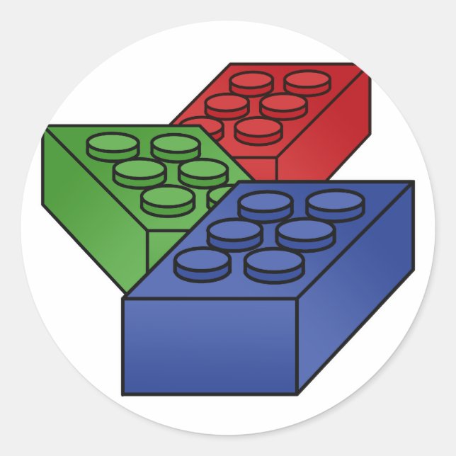 Sticker Rond 3 blocs de construction (Devant)