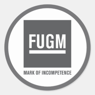Sticker Rond 3" FUGM par l'autocollant de SAB (gris)