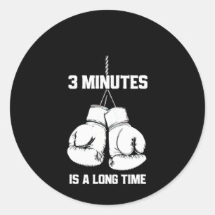 Sticker Rond 3 minutes, c'est long Drôle de boxe kickboxing B