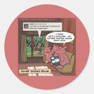 Sticker Rond 3 Petits Cochons Experts en Médias Sociaux