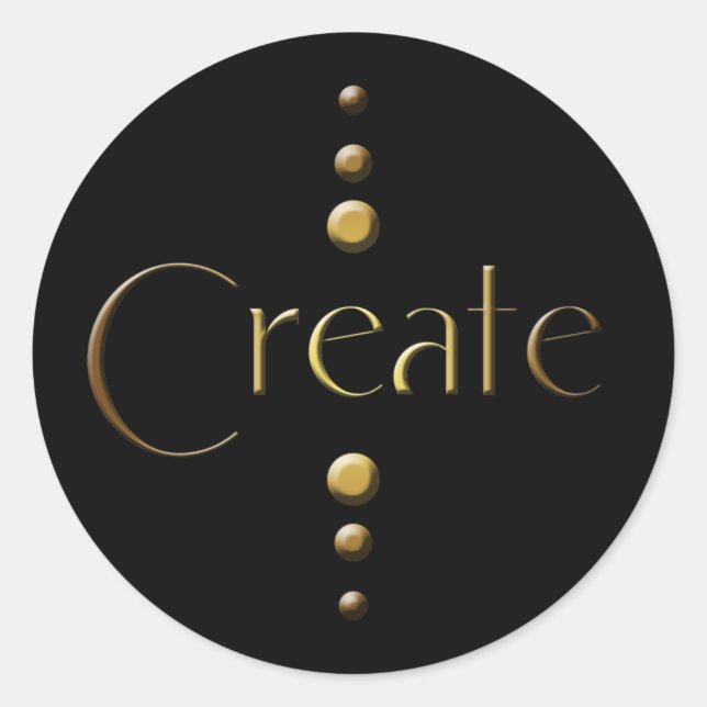 Sticker Rond 3 points Gold Block Create & Black Arrière - plan (Devant)