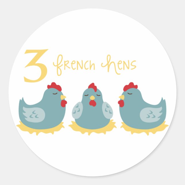 Sticker Rond 3 poules françaises (Devant)