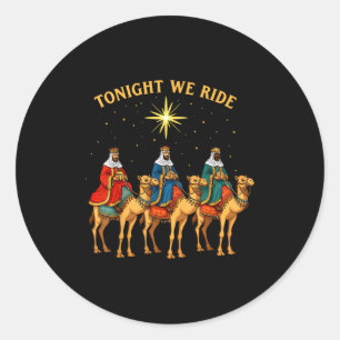 Sticker Rond 3 Sages Ce Soir Nous Chevauchons Noël