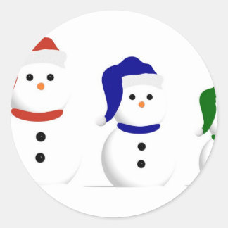 Sticker Rond 3 Snowmen