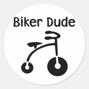 Sticker Rond 3 Wheeler Retro Biker Dude