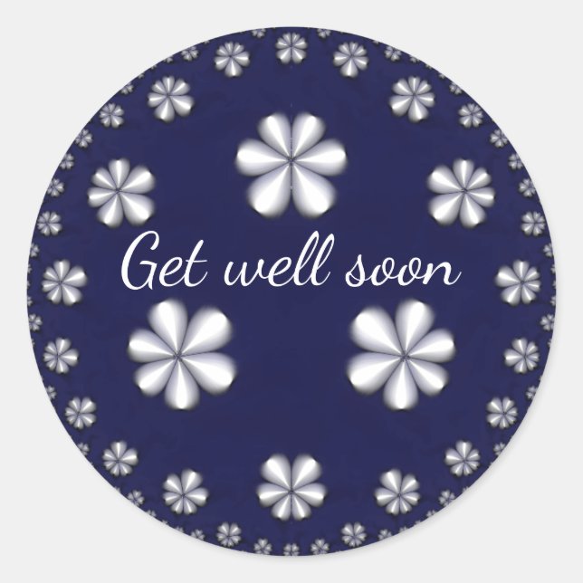 Sticker Rond 3D fleuri stylisé (Devant)