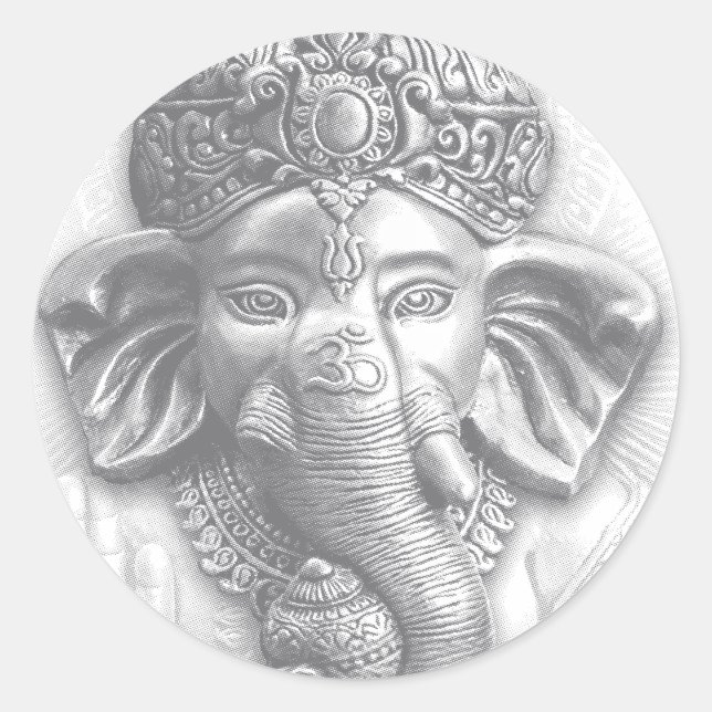 Sticker Rond 3d Lord Ganesha - om (Devant)