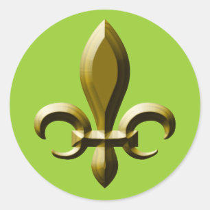 Sticker Rond 3D regard Gold Fleur de Lis