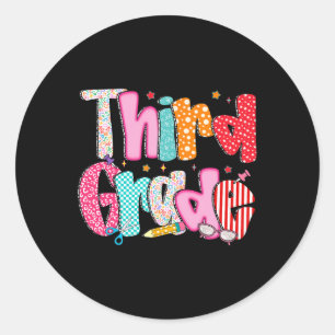 Sticker Rond 3e année Troisième année Enfants Enseignant Ck À l