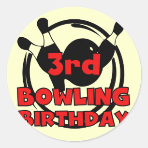 Sticker Rond 3e Bowling Anniversaire Tshirts et cadeaux