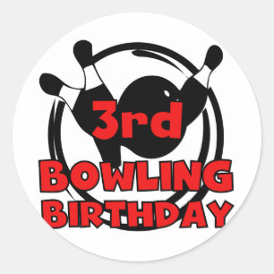 Sticker Rond 3e Bowling Anniversaire Tshirts et cadeaux