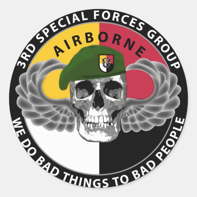 Sticker Rond 3e crâne du groupe des forces spéciales (Devant)