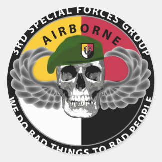 Sticker Rond 3e crâne du groupe des forces spéciales