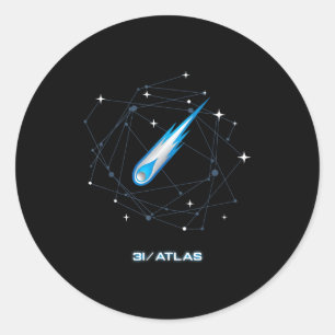 Sticker Rond 3i Atlas Comète Interstellaire 2025 Astronomie Spa