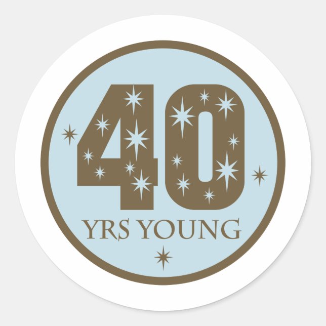 Sticker Rond 40 ans 40e anniversaire bleu (Devant)