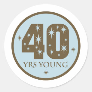 Sticker Rond 40 ans 40e anniversaire bleu