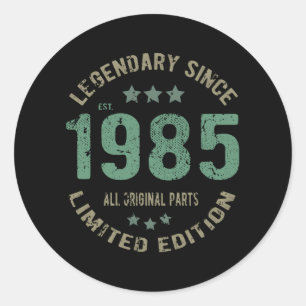 Sticker Rond 40 ans Anniversaire 1985 Légende 40e anniversaire 