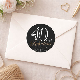 Sticker Rond 40 ans et Fabuleux Élégant Moderne Anniversaire No