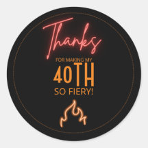 40 ans & Néon Fiery 40e Anniversaire Merci Cadeau