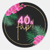 40 et Fab Neon Pink Gold Black Tropical Anniversai