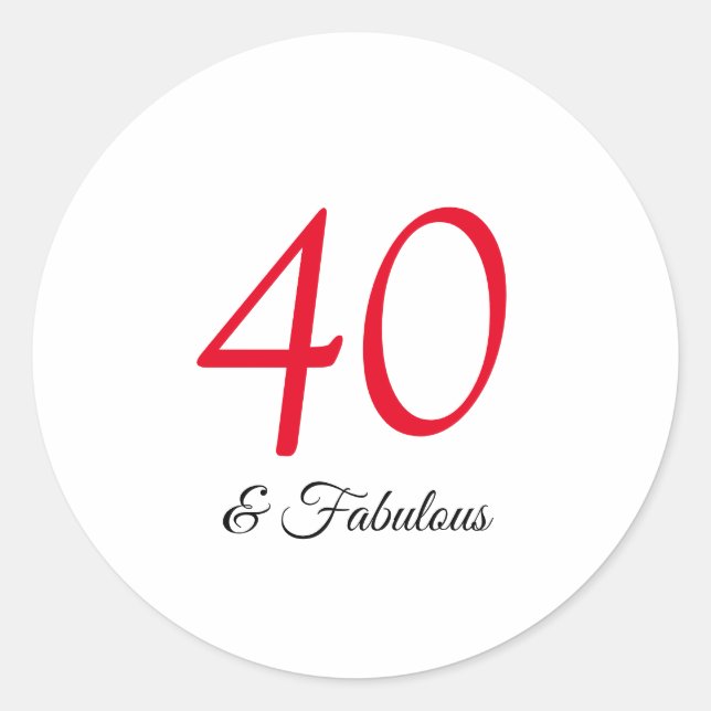 Sticker Rond 40 et fabuleux anniversaire (Devant)