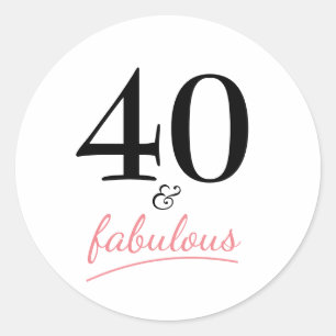 Sticker Rond 40 et fabuleux Typographie 40e anniversaire