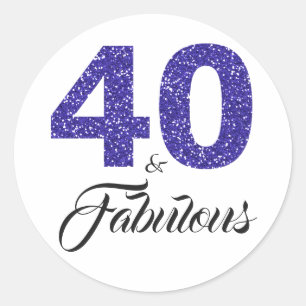 Sticker Rond 40 et fabuleux   Typographie 40e anniversaire