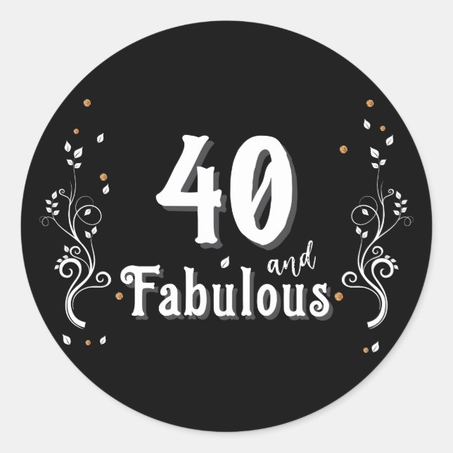 Sticker Rond 40 et Fabulous Foliage 40e anniversaire (Devant)