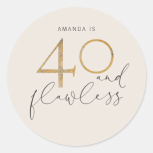 Sticker Rond 40 et Flawless Blush Pink Gold Grey Nom