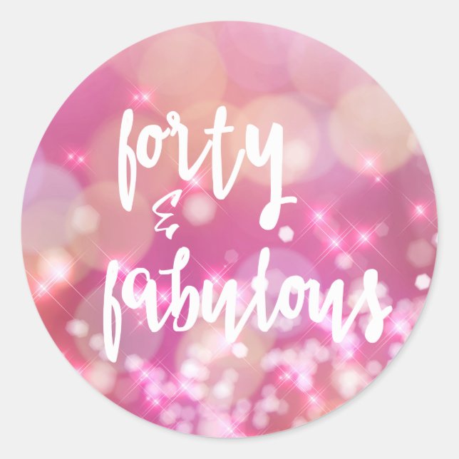 Sticker Rond 40 & Fabuleux, Glamour d'anniversaire 40e (Devant)