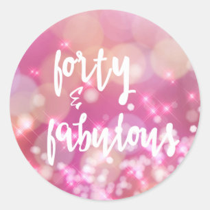 Sticker Rond 40 & Fabuleux, Glamour d'anniversaire 40e