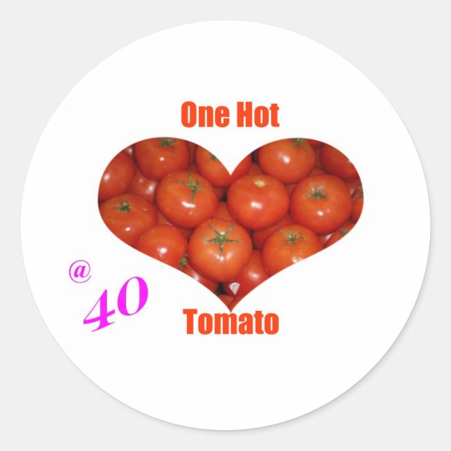 Sticker Rond 40 Une tomate chaude (Devant)