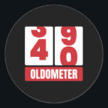 Sticker Rond 40e 40 Anniversaire Drôle Cadeau Hommes Femmes Old<br><div class="desc">40e 40 Anniversaire Drôle Cadeau Hommes Femmes Oldomètre -40</div>