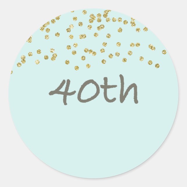 Sticker Rond 40e anniversaire Confetti (Devant)