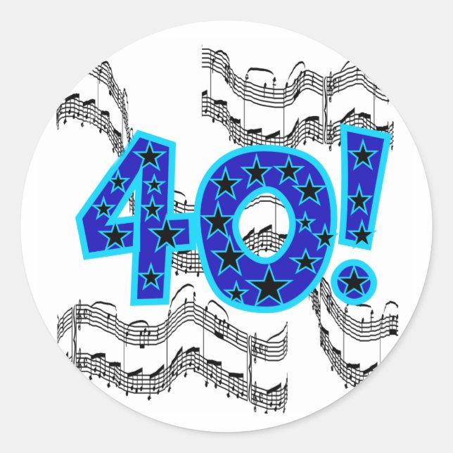 Sticker Rond 40e anniversaire de la musique (Devant)