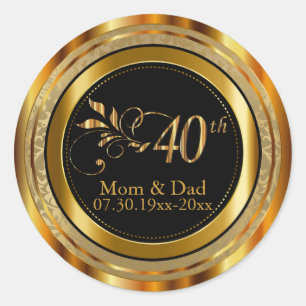 Sticker Rond 40e anniversaire du Mariage