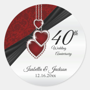 Sticker Rond 40e anniversaire du Mariage de Ruby