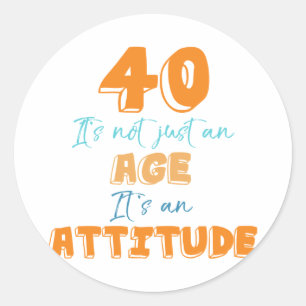 Sticker Rond 40e anniversaire Gag cadeau