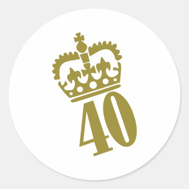 Sticker Rond 40e anniversaire - Numéro - Quarante (Devant)