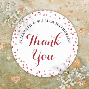 Sticker Rond 40e Anniversaire Ruby Love Hearts Merci