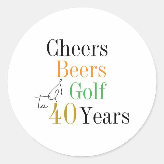 Sticker Rond 40e anniversaire Soeurs et bières Golf Party (Devant)