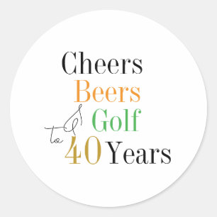Sticker Rond 40e anniversaire Soeurs et bières Golf Party