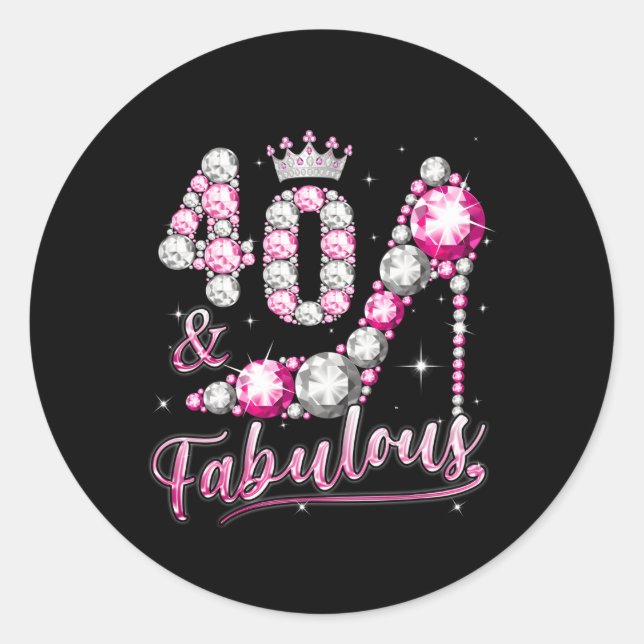 Sticker Rond 40E Chaussures De Couronne Diamant 40 Fabuleux 40 (Devant)