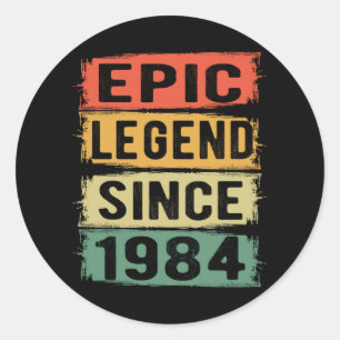 Sticker Rond 41 ans Anniversaire 1984 Epic Legend 41e anniversa