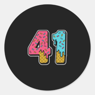 Sticker Rond 41 Crème glacée Mème de la goutte quarante et un q