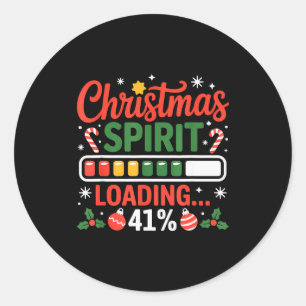 Sticker Rond 41 Meme Esprit de Noël Chargement 41% Quatre Un Po